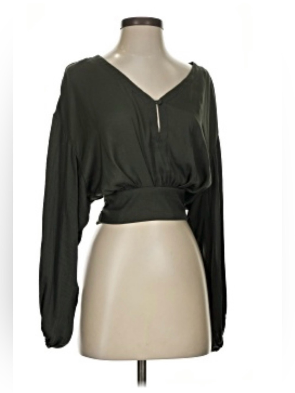 By Anthropologie Tie Waist Blouse Olive Green
